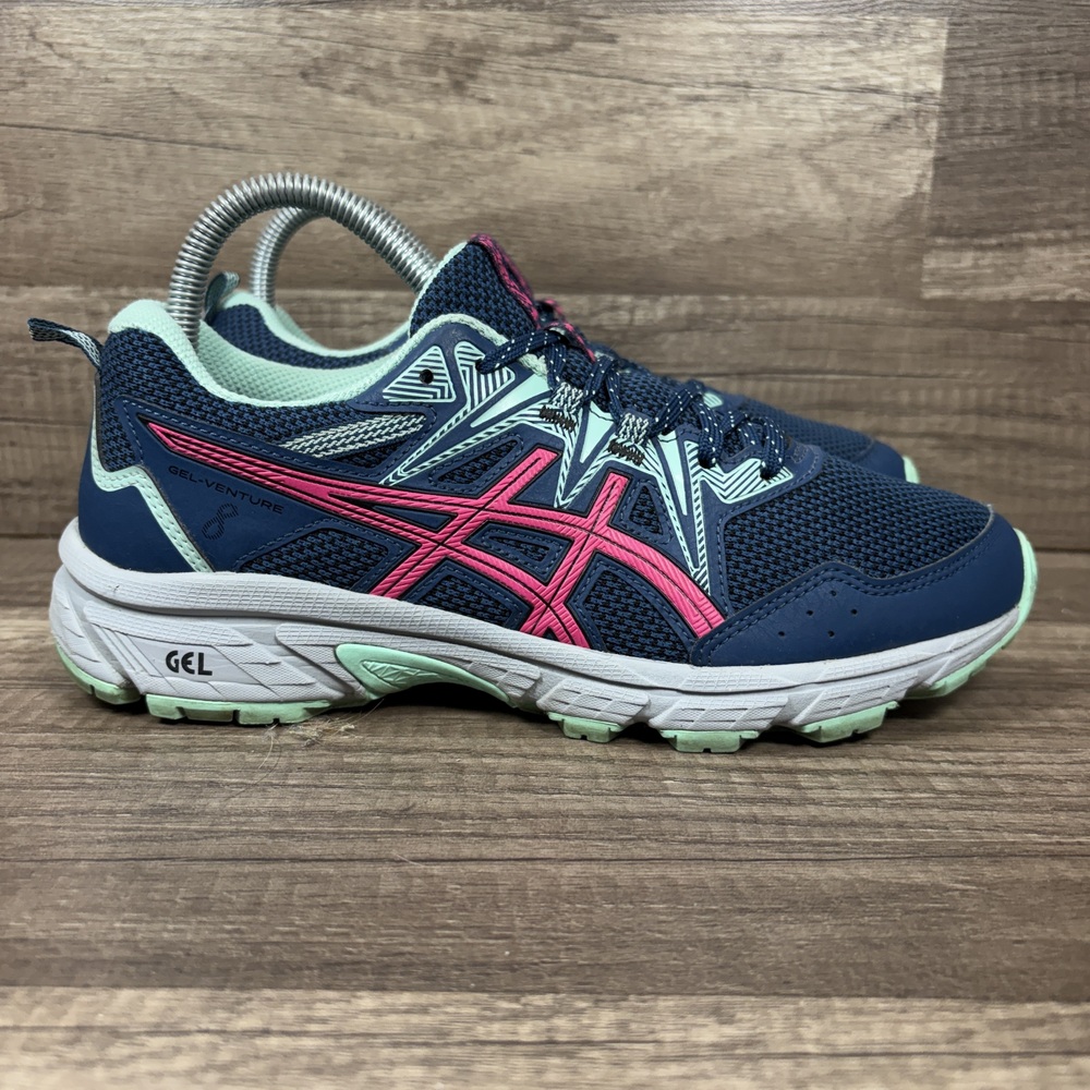 Asics Gel-Venture 8 Blue Pink Womens US Size 7.5 EUR 39 1012B230 Running Shoes